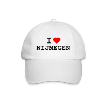 Ich liebe Nijmegen - I love Nijmegen - Baseballkappe - Weiß/Weiß - Vorne