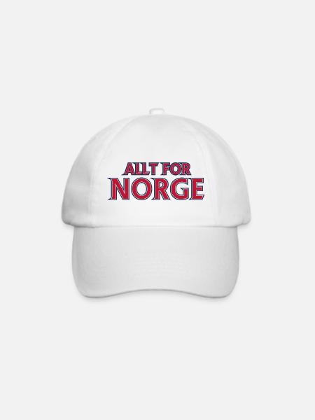 Norwegens Retro-Emblem - Baseballkappe - Weiß/Weiß