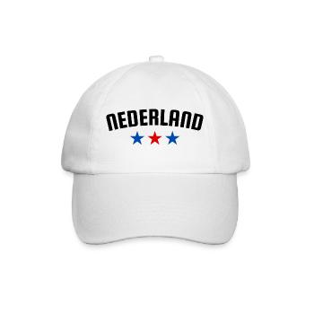 Niederlande 3 Sterne Design - Baseballkappe - Weiß/Weiß - Vorne