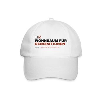 WOHNRAUM FÜR GENERATIONEN — Gemeinnützig - Baseballkappe - Weiß/Weiß - Vorne