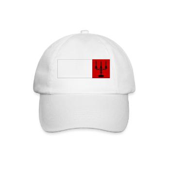 Gotische Kandelaber-Silhouette – Rot-weißer Minim - Baseballkappe - Weiß/Weiß - Vorne