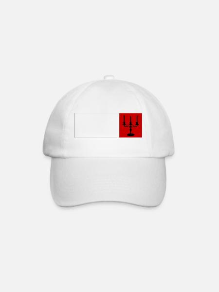 Gotische Kandelaber-Silhouette – Rot-weißer Minim - Baseballkappe - Weiß/Weiß