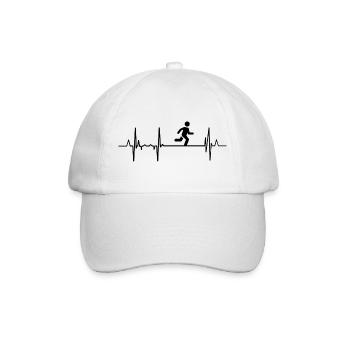 Herzschlag Laufen - Baseballkappe - Weiß/Weiß - Vorne