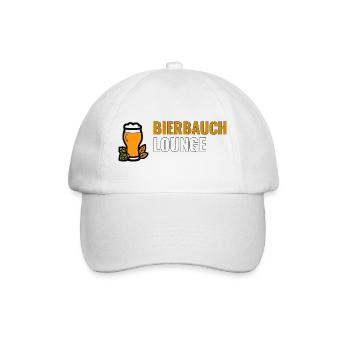 Bierbauch Lounge – lustiges Bier Motiv für Männer - Baseballkappe - Weiß/Weiß - Vorne