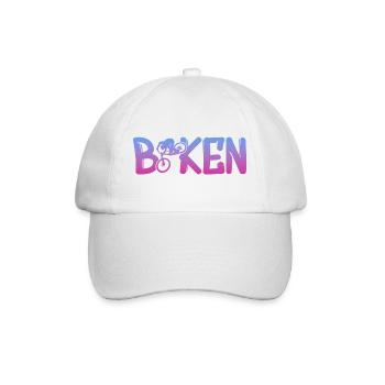 Gradient Fahrradlogo mit Bike Silhouette - Baseballkappe - Weiß/Weiß - Vorne