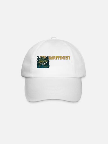 Karpfenangeln Karpfenzeit. - Baseballkappe - Weiß/Weiß