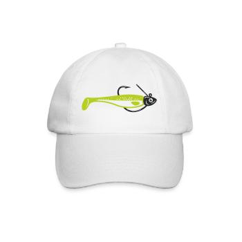 Gummifisch Angelkoeder Icon - Baseballkappe - Weiß/Weiß - Vorne