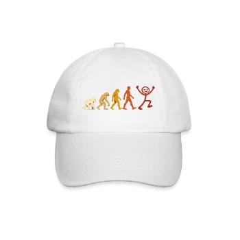 Evolution Mensch Freude Retro Design - Baseballkappe - Weiß/Weiß - Vorne