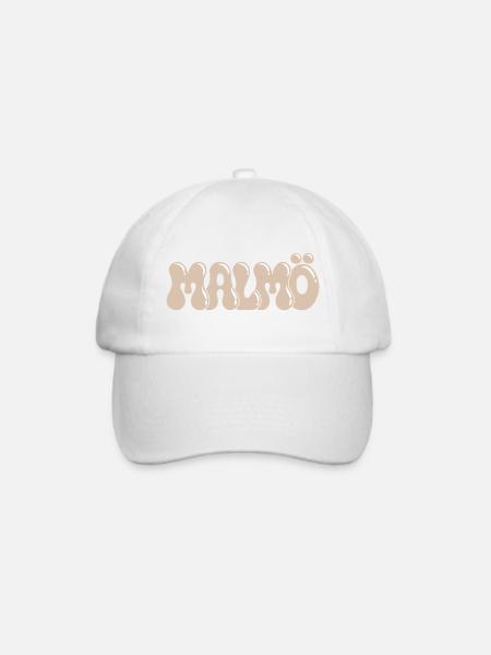 Malmö Retro Groovy Beige - Baseballkappe - Weiß/Weiß