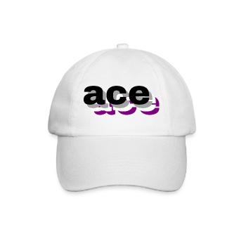 3D-asexuell - Baseballkappe - Weiß/Weiß - Vorne
