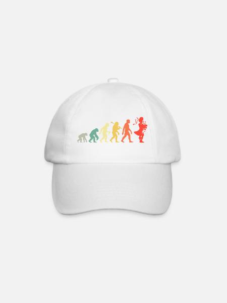 Retro Dudelsack Evolution Für Dudelsackspieler - Baseballkappe - Weiß/Weiß