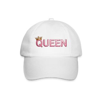 Pink Crown Queen Typografie - Baseballkappe - Weiß/Weiß - Vorne