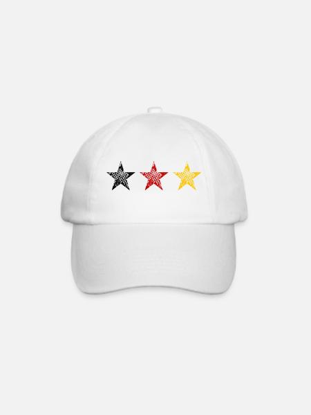 Weltmeistersterne (Deutschland, Fußball) - Baseballkappe - Weiß/Weiß