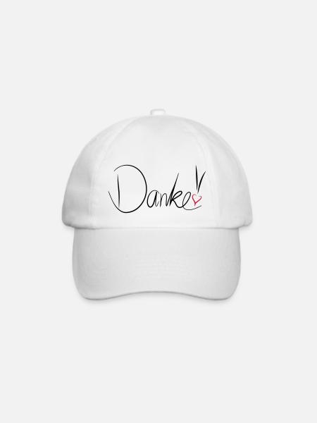 Danke - Baseballkappe - Weiß/Weiß