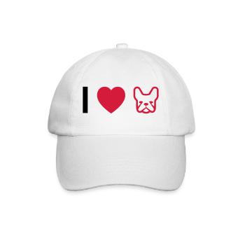French Bulldog - Baseballkappe - Weiß/Weiß - Vorne