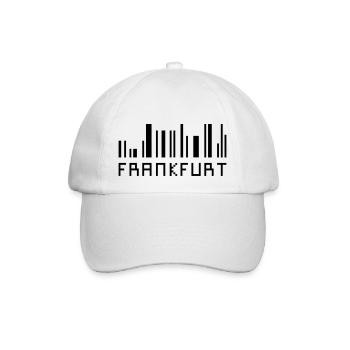 Frankfurt Skyline Barcode - Hessen - Baseballkappe - Weiß/Weiß - Vorne