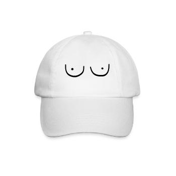 Boobs Brüste lusige Geschenkidee Maske - Baseballkappe - Weiß/Weiß - Vorne