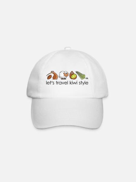 Neuseeland Icons Cartoons - Baseballkappe - Weiß/Weiß