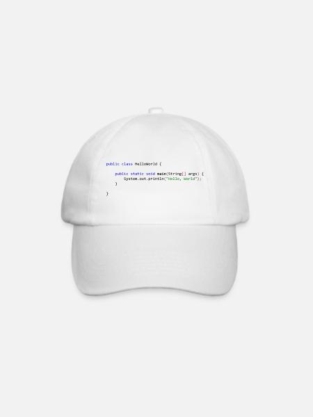 Hello World in Java - Baseballkappe - Weiß/Weiß