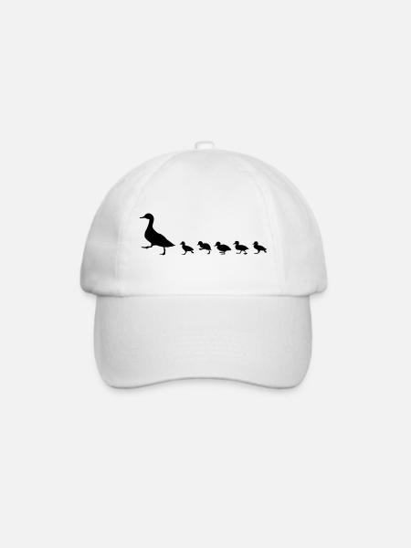 Entenfamilie, Ente und Küken - Baseballkappe - Weiß/Weiß