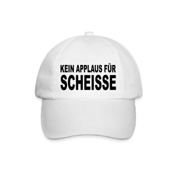 kein applaus für scheisse - Baseballkappe - Weiß/Weiß - Vorne