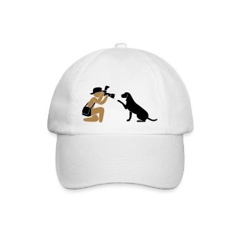 Fotograf Journalist Hund - Baseballkappe - Weiß/Weiß - Vorne