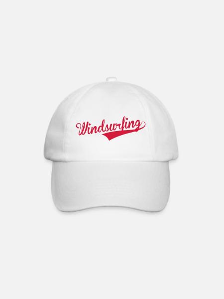 Windsurfen / Windsurfer / Windsurf / Windsurfing - Baseballkappe - Weiß/Weiß