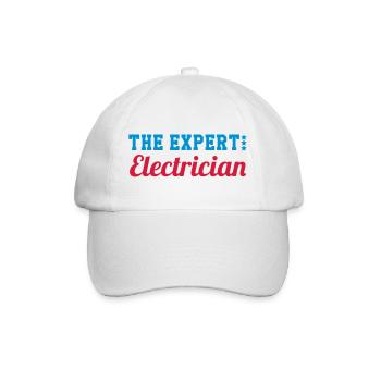 Elektriker / Elektrizität / Arbeit / Job - Baseballkappe - Weiß/Weiß - Vorne