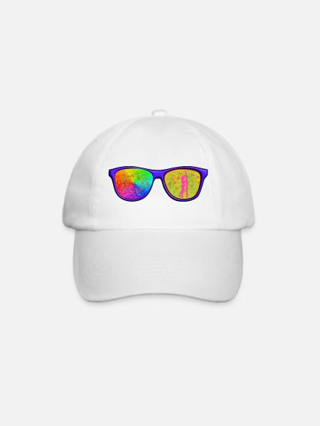 Cap mit Brille - Baseballkappe - Weiß/Weiß
