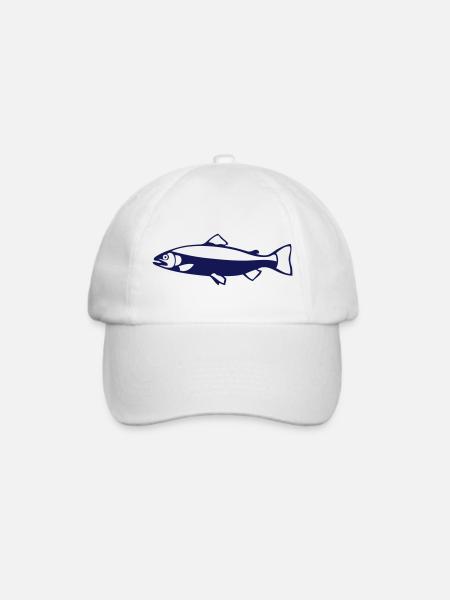 Forellenfischfischen Silhouette - Baseballkappe - Weiß/Weiß