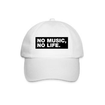 Keine Musik, kein Leben - Baseballkappe - Weiß/Weiß - Vorne