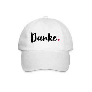 Danke Herz Geschenk Dankeschön - Baseballkappe - Weiß/Weiß - Vorne