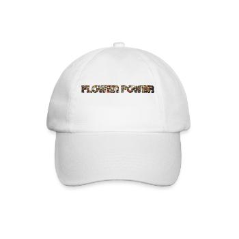 FLOWER POWER Hippiebewegung Hippie Girl Hippie - Baseballkappe - Weiß/Weiß - Vorne