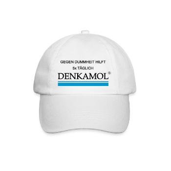 denkamol, denken, Medizin, Medikament, Arzt, dumm - Baseballkappe - Weiß/Weiß - Vorne