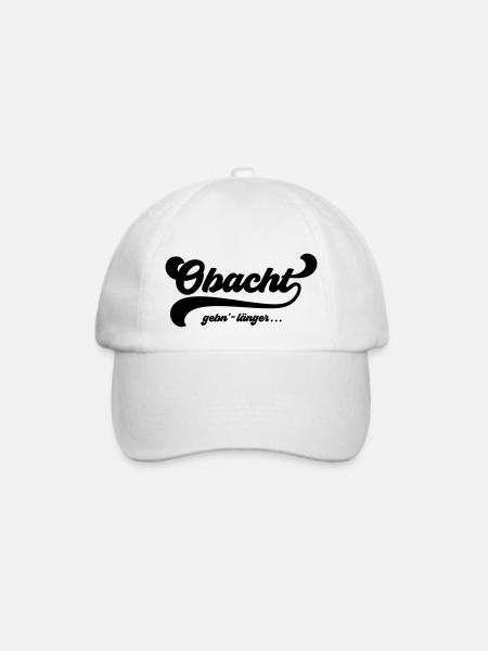 „Obacht gebn – länger ..." leben bayerisch - Baseballkappe - Weiß/Weiß
