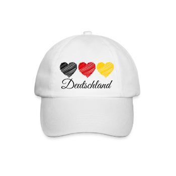 Fanartikel Deutschland Flagge Nationalmannschaft - Baseballkappe - Weiß/Weiß - Vorne