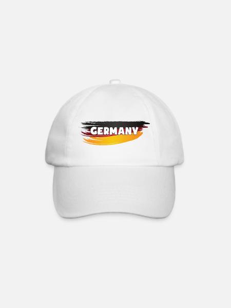 Germany Pinselstrich Flagge Fahne Heimatliebe - Baseballkappe - Weiß/Weiß