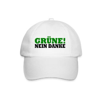 Grüne Nein Danke - Baseballkappe - Weiß/Weiß - Vorne