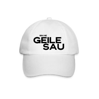 bin ne geile sau - Baseballkappe - Weiß/Weiß - Vorne