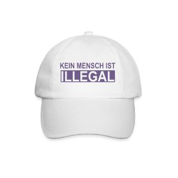 Kein Mensch ist Illegal - Baseballkappe - Weiß/Weiß - Vorne