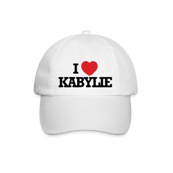 Ich liebe Kabylie - Baseballkappe - Weiß/Weiß - Vorne