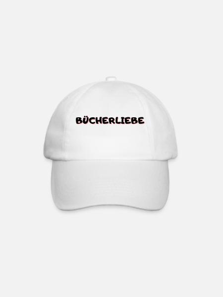 Bücherliebe - Baseballkappe - Weiß/Weiß
