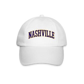 Nashville College Stil Logo - Baseballkappe - Weiß/Weiß - Vorne