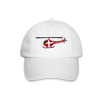 Hubschrauber Dänemark Flagge Kinder - Baseballkappe - Weiß/Weiß - Vorne