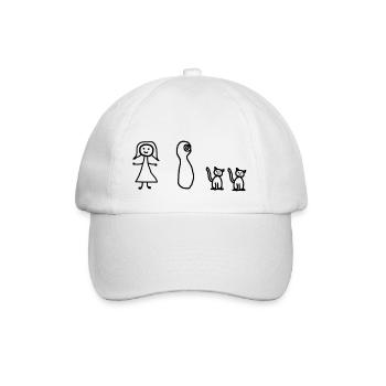 PurrfectFamily - Baseballkappe - Weiß/Weiß - Vorne