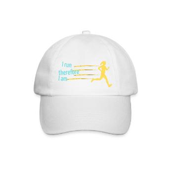 Ich laufe, also bin ich - Baseballkappe - Weiß/Weiß - Vorne