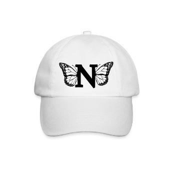 Buchstabe n Schmetterling - Baseballkappe - Weiß/Weiß - Vorne