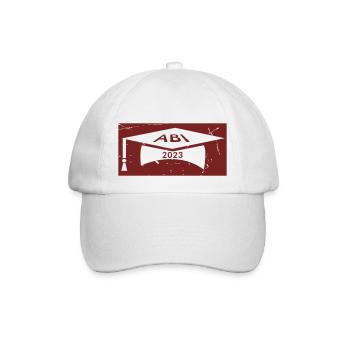 Abitur, Bachelorhut, Abi - Baseballkappe - Weiß/Weiß - Vorne
