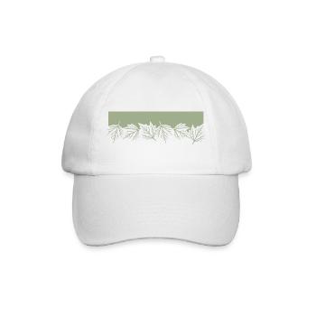 Natur Blätter Laub Wald Leaf - Baseballkappe - Weiß/Weiß - Vorne