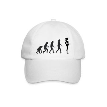 Schwanger - Menschliche Evolution - Baseballkappe - Weiß/Weiß - Vorne